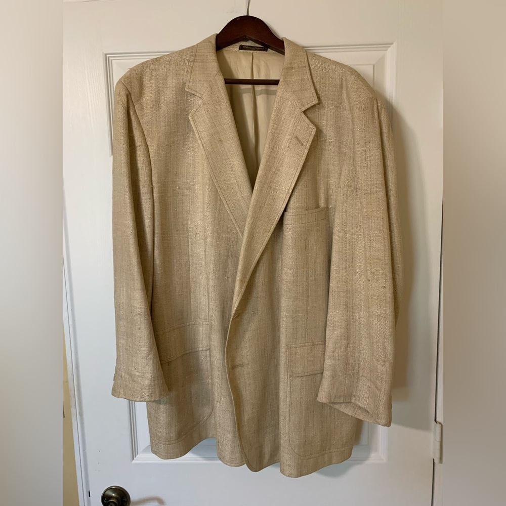 Vintage Fashion Tex by Mye & Stone Textured Notched Lapel Blazer Jacket, Tan